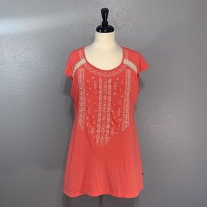 RXB Melon Embroidered Swing Top L